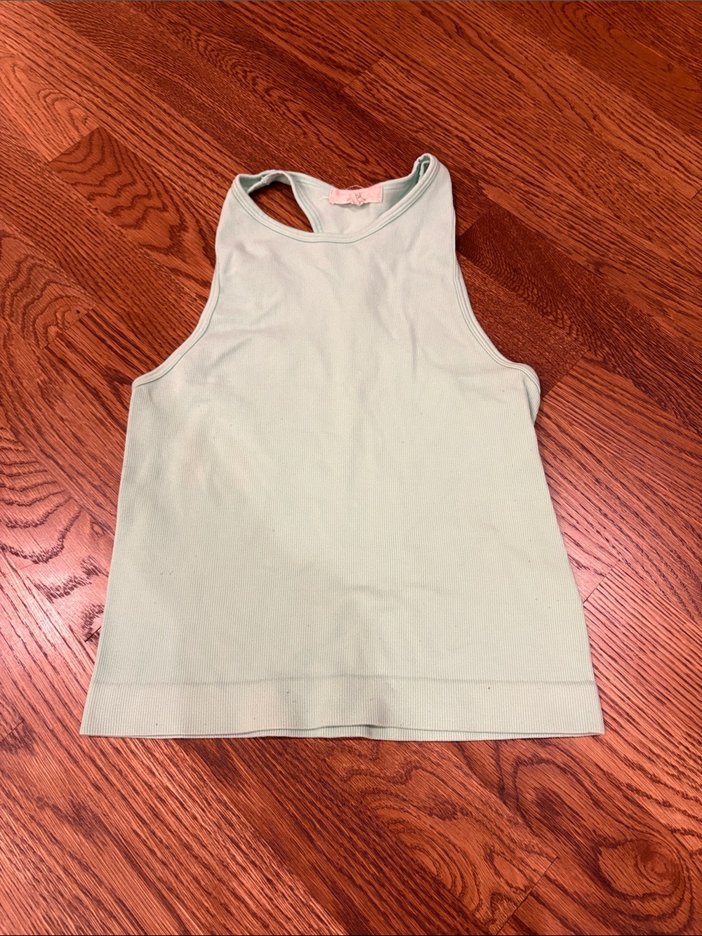 Chelsea & Violet Mint Ribbed High-Neck Tank